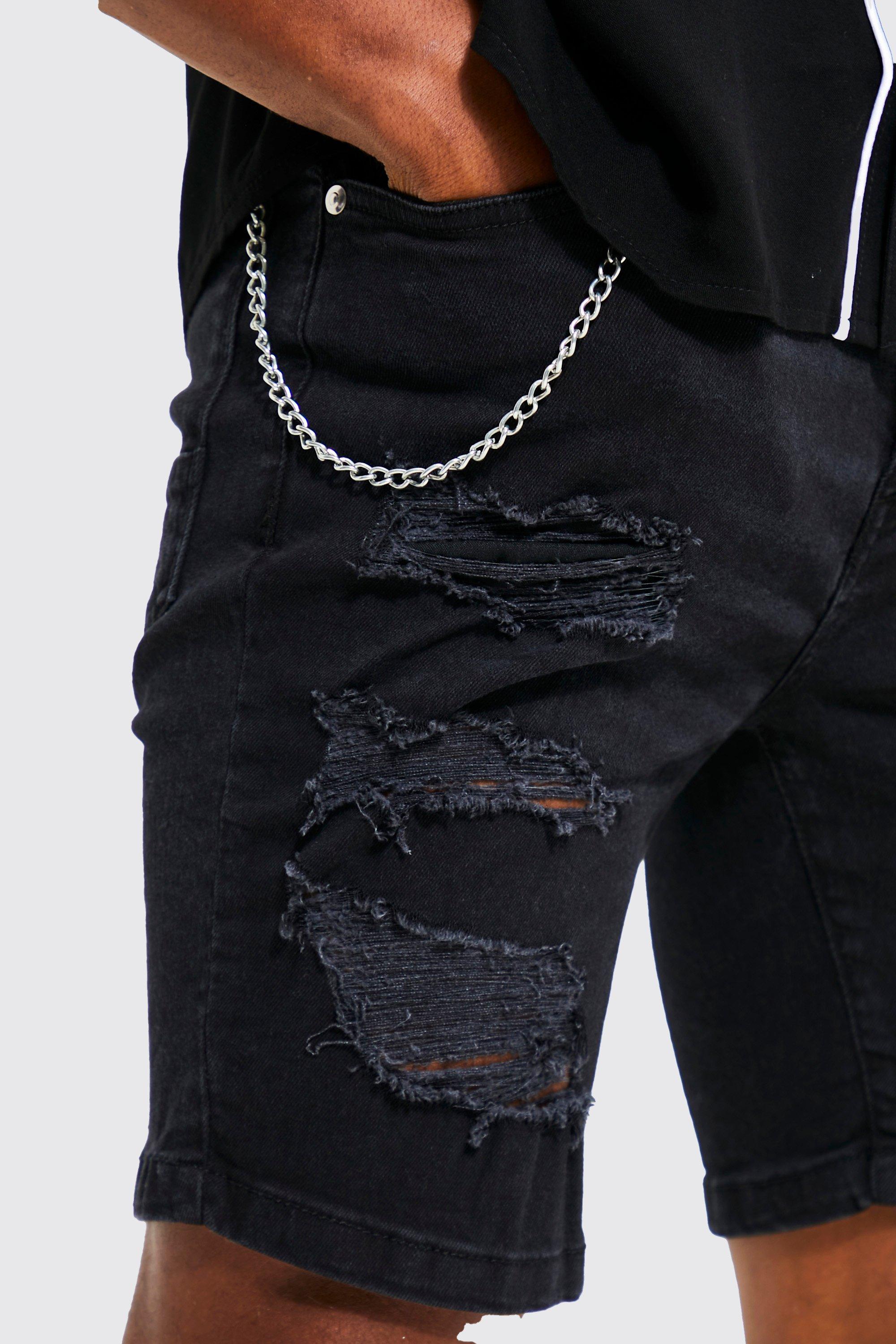 Shorts with 2025 chain pockets